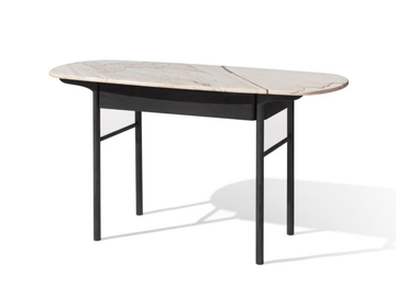 DELOREAN LIGHT - Oval console table with wooden base and marble top by Carpanese Home - view 2
